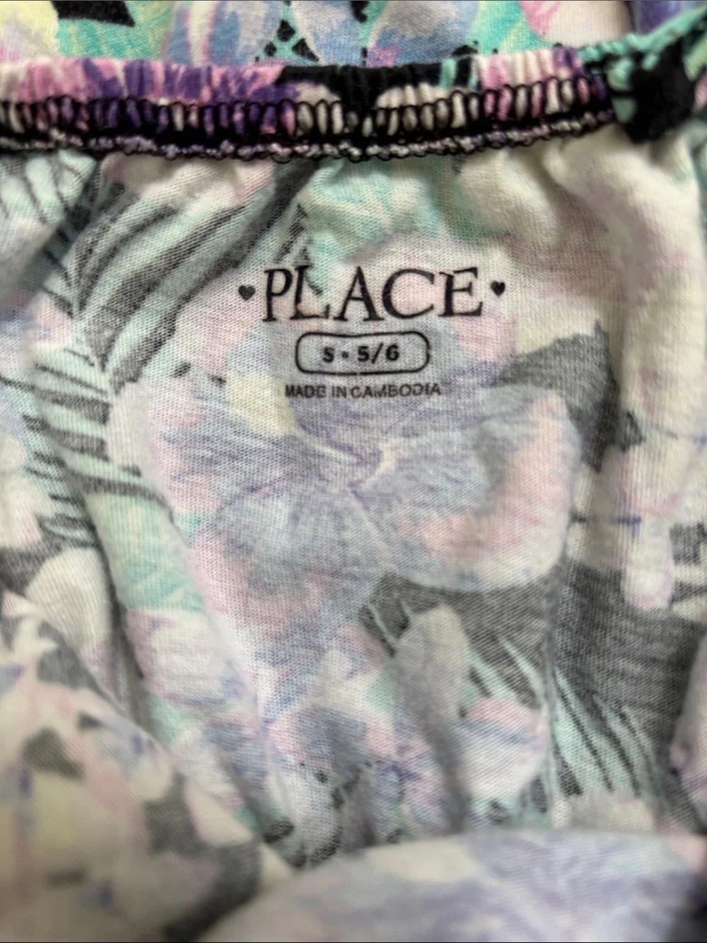 Place Girls Tropical Floral Ruffle Sundress - Purple & Teal